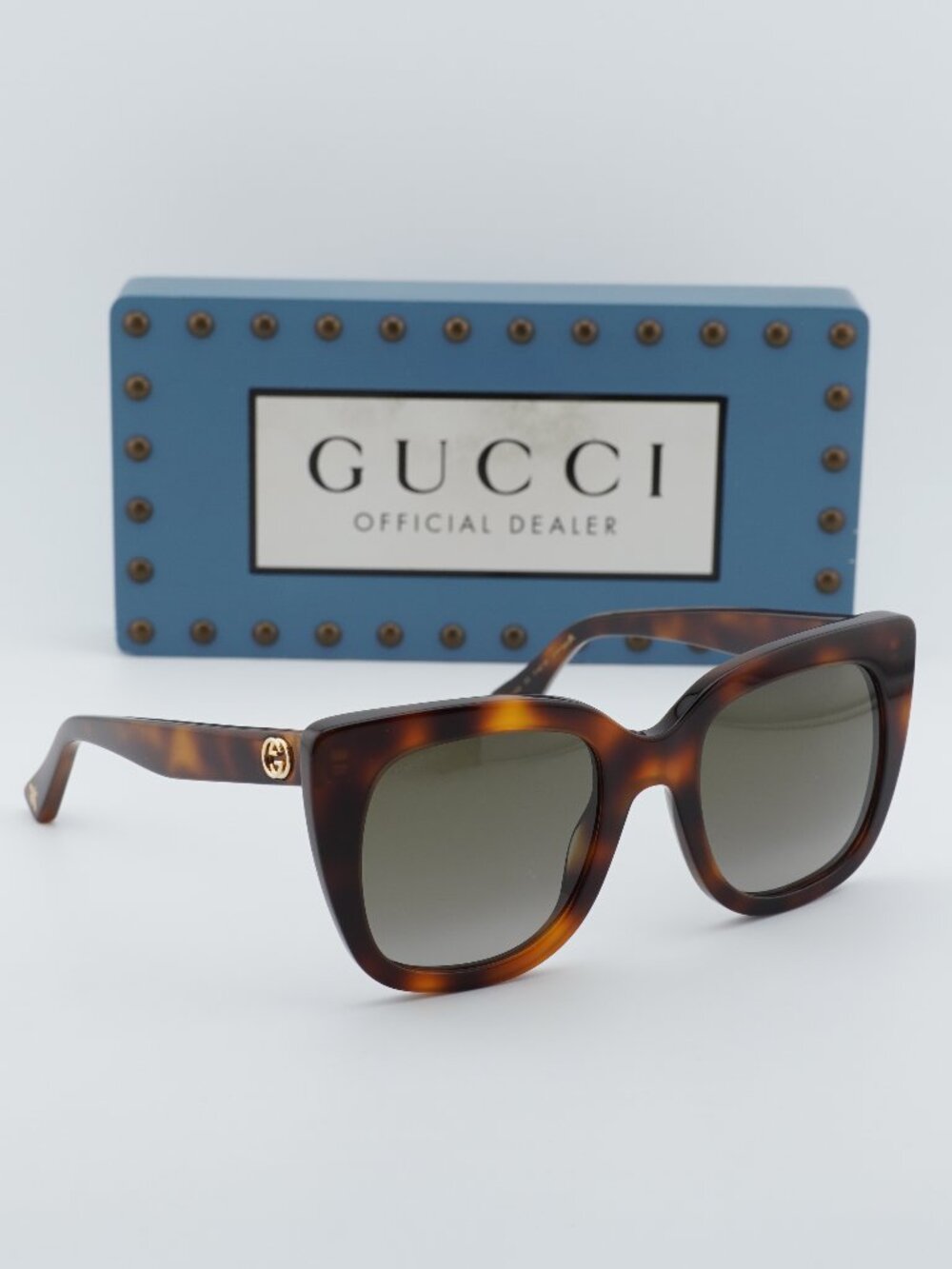 Gucci GG0163S 002 Women Square Sunglasses - Havana / Brown - Picture 1 of 11